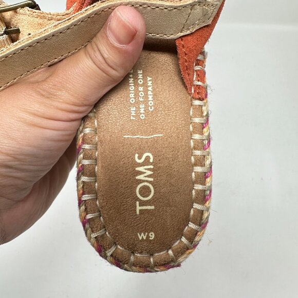 TOMS Women's Monica Slingback Wedge Suede/Leather Sandal - Picture 13 of 16